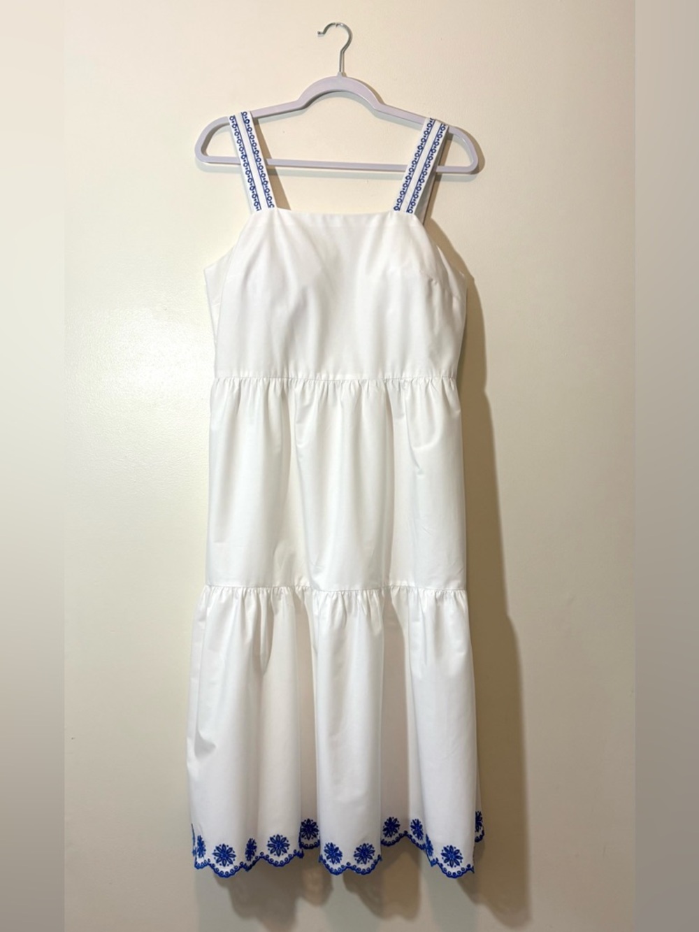 J.Crew White Embroidered Tiered Midi Dress NWT - Picture 2 of 8
